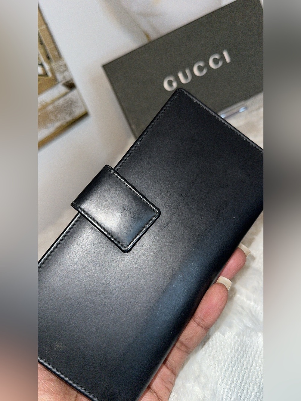Gucci Black Leather Flap Wallet with Silver Hardware - Picture 6 of 9